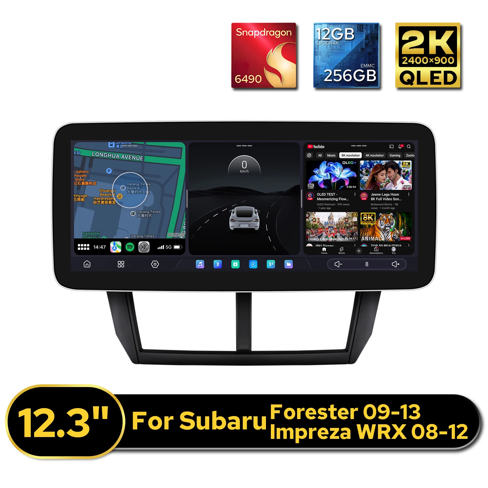 12.3 Inch Car Multimedia System Car Stereo For Subaru Forester 2009-2013 Impreza WRX 2008-2012 Dual Bluetooth HDMI Input/output