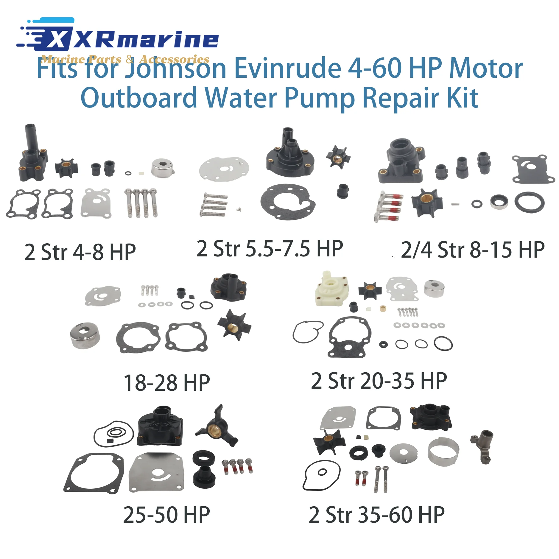 

For Johnson Evinrude 2/4 Str Outboard Water Pump Repair Kit 4 4.5 5 5.5 6 7.5 8 9.9 10 15 18 20 25 28 30 35 40 48 50 55 60 HP