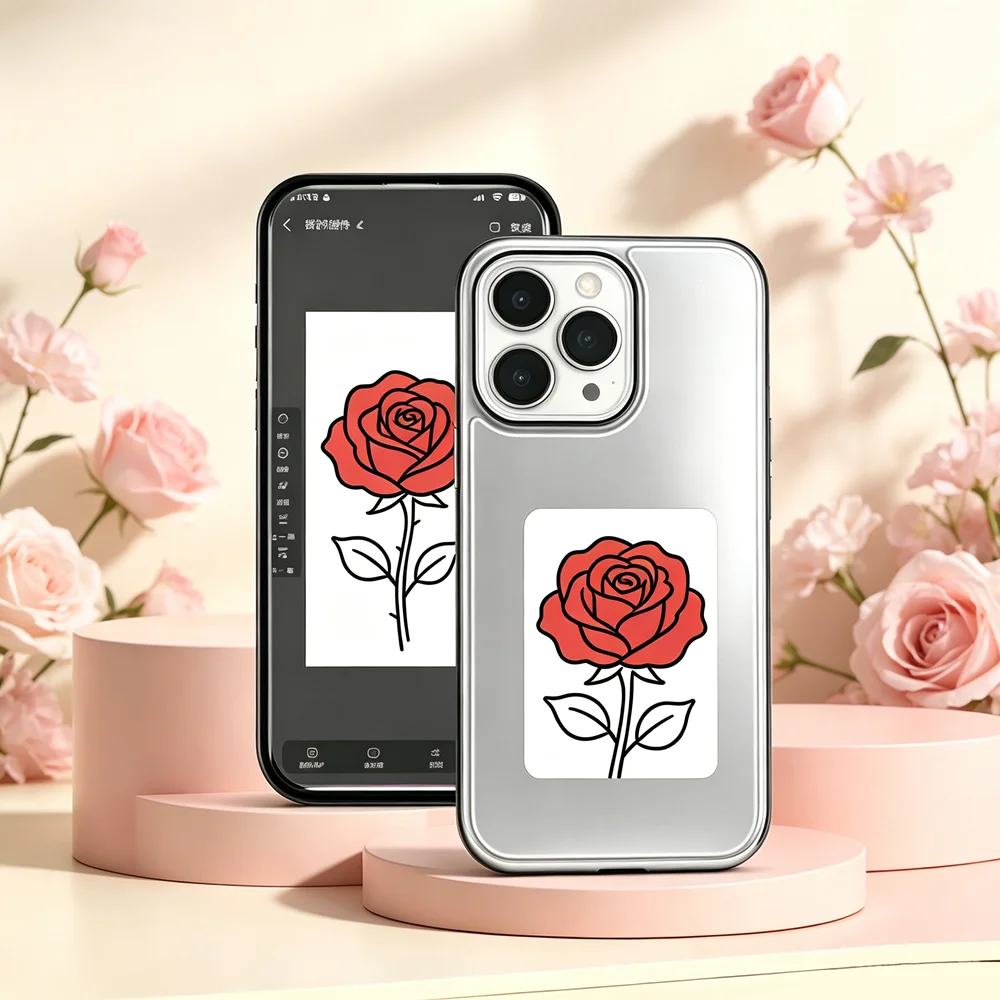 NFC Smart Screen E-Ink Painting Picture Phone Case 3 Color Display For iPhone 17 Pro Max 16 15 14 13  Cartoon Cover Battery Free
