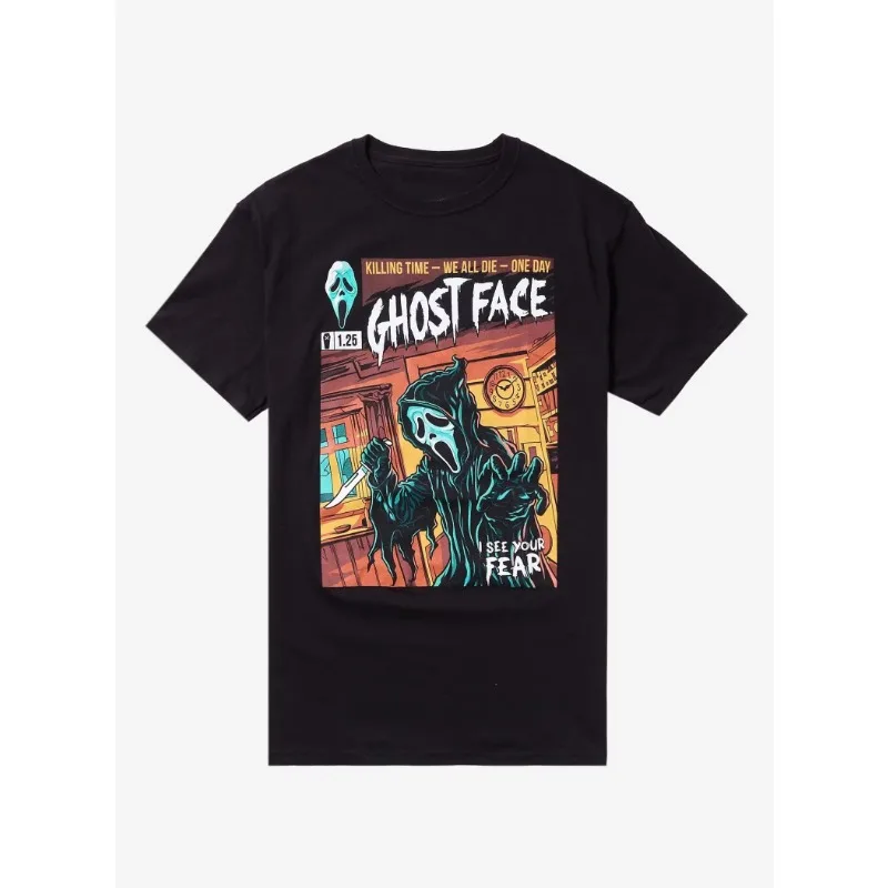 

Новый летний топ, мужская футболка Ghostface, футболка с принтом, мужская уличная одежда в стиле хип-хоп, футболка большого размера, модная футболка, мужская футболка