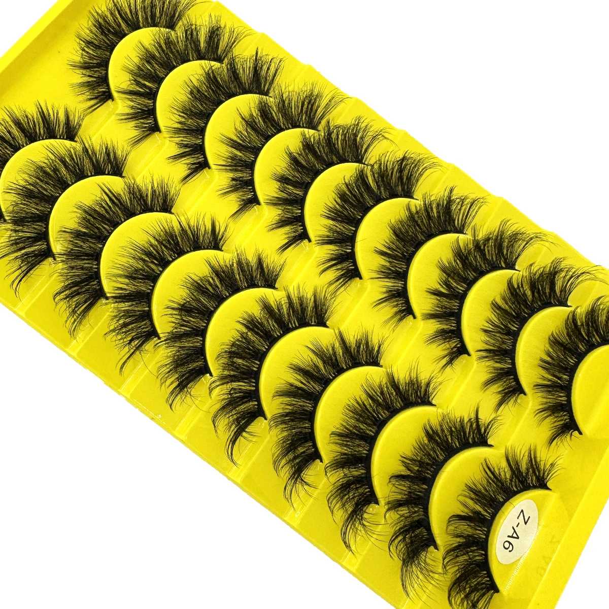 HBZGTLAD 10 paires de cils oeil de chat moelleux Faux cils de vison 8D cils vaporeux Pack dramatique longs cils épais Volume Faux cils