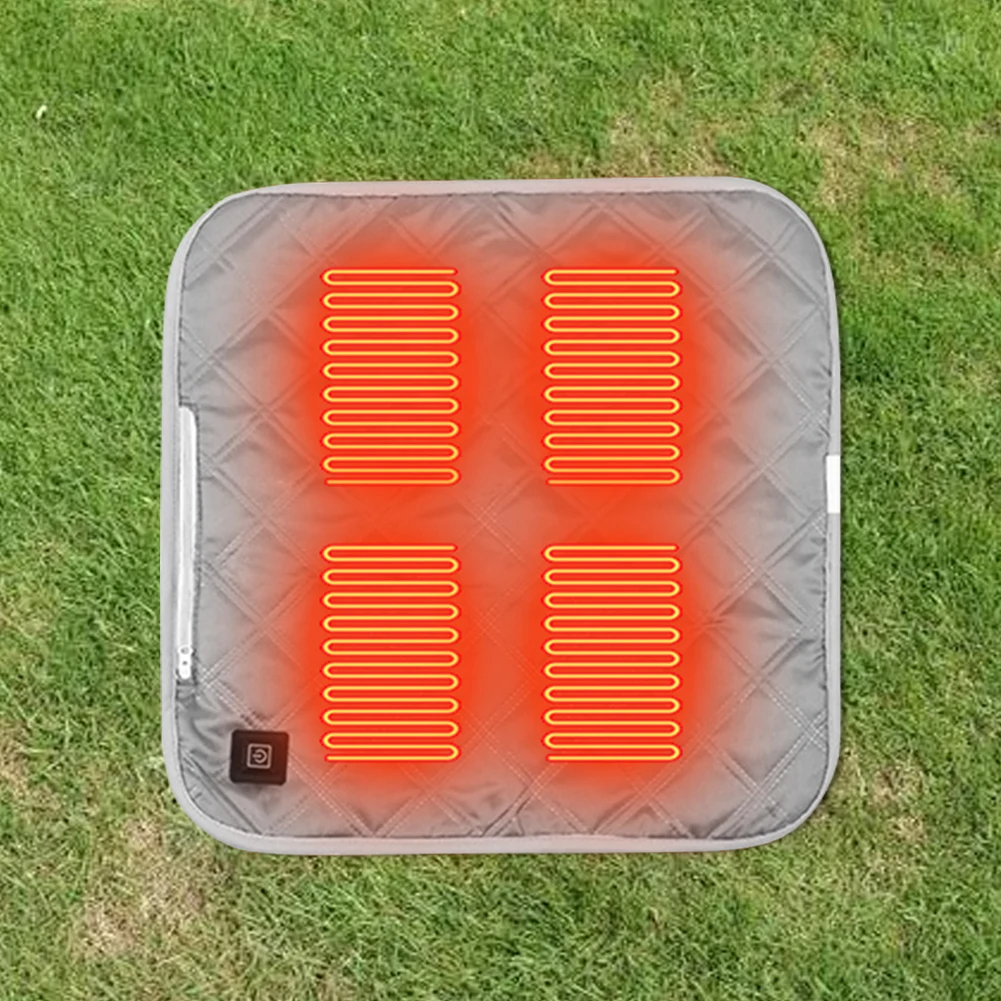 Electric Heated Seat Cushion with USB Power and Three Heating Levels Perfect for Winter Camping and Stadium Use