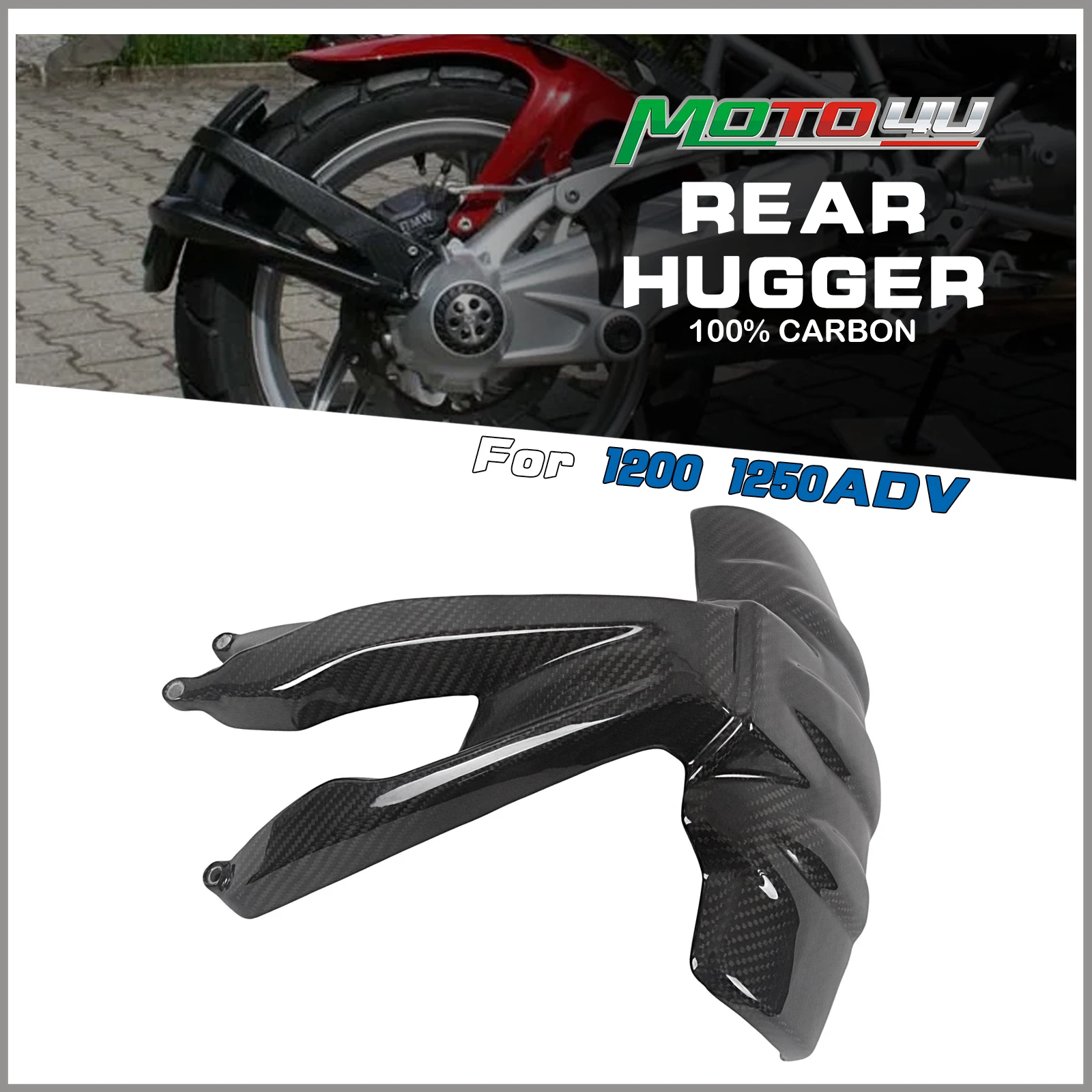 Para BMW R1250GS R1200GS LC ADV 2013-2022 100% guardabarros de fibra de carbono para motocicleta guardabarros trasero abrazador de llantas contra salpicaduras