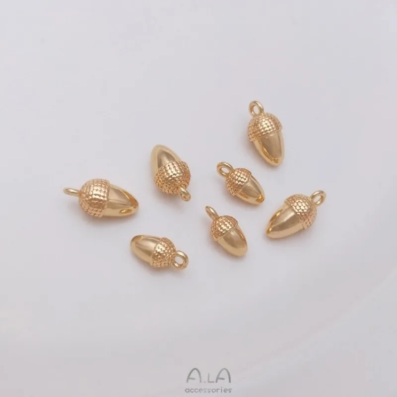 Подвеска-шарм-в-форме-сосновой-шишки-из-золота-14k-гладкая-в-форме-ореха-ручной-работы-для-браслетов-и-серег