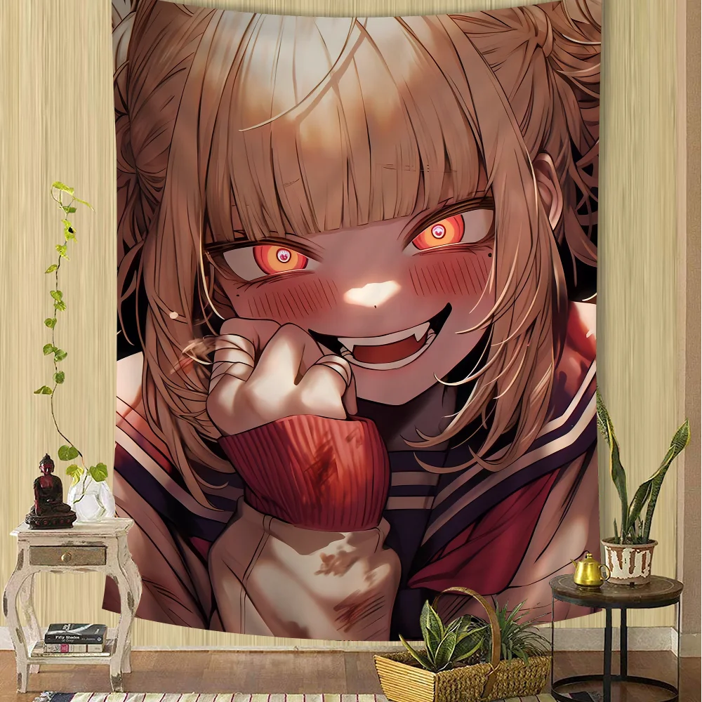 Himiko Toga anime Good Quality DIY Wall Tapestry Hanging Tarot Hippie Wall Rugs Dorm INS Home Decor