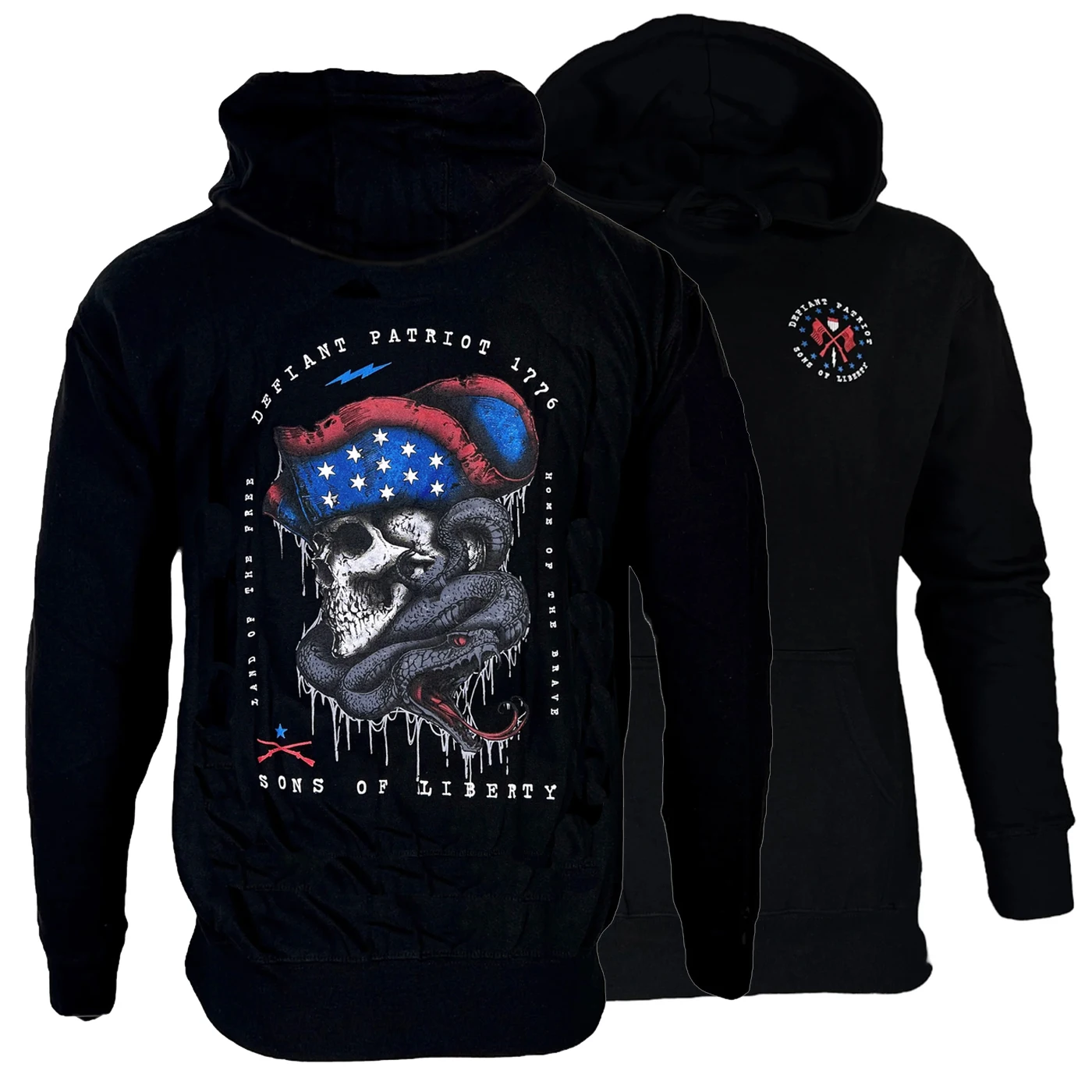 

Sons of Liberty Defiant Patriot 1776 Military Grunt Pullover Hoodie New 100% Cotton Comfortable Casual Mens Clothing Streetwear