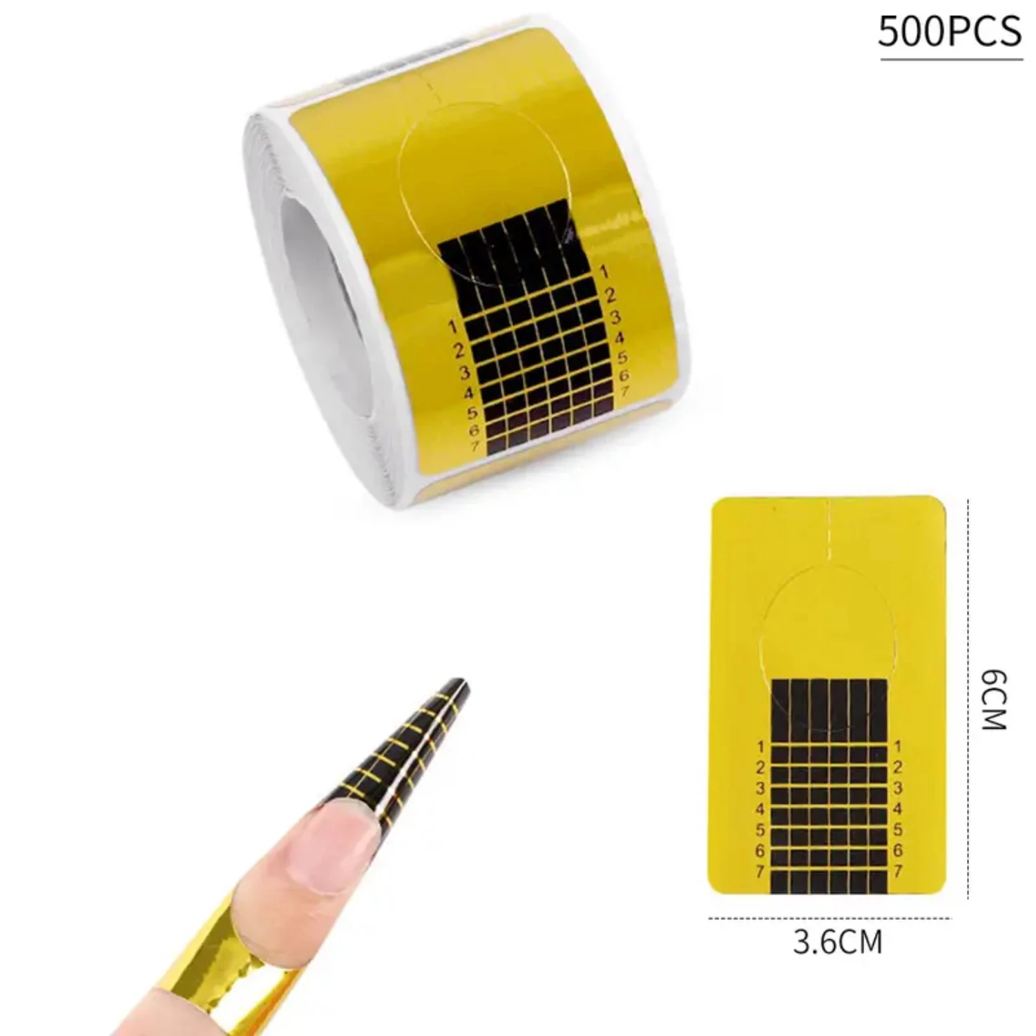 Description Picture 4 of itemHigh-quality DIY 500 Pieces Nail Form Tips Stickers - Premium Acrylic Extension Builder Forms for Perfect Nail Shapes, Professio