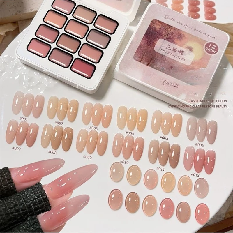 Ice Transparent Nude Gel Nail Polish 2025 Popular Spring Summer Pink Semi Permanent UV/LED Gel Varnishes For Nail Salon Manicure