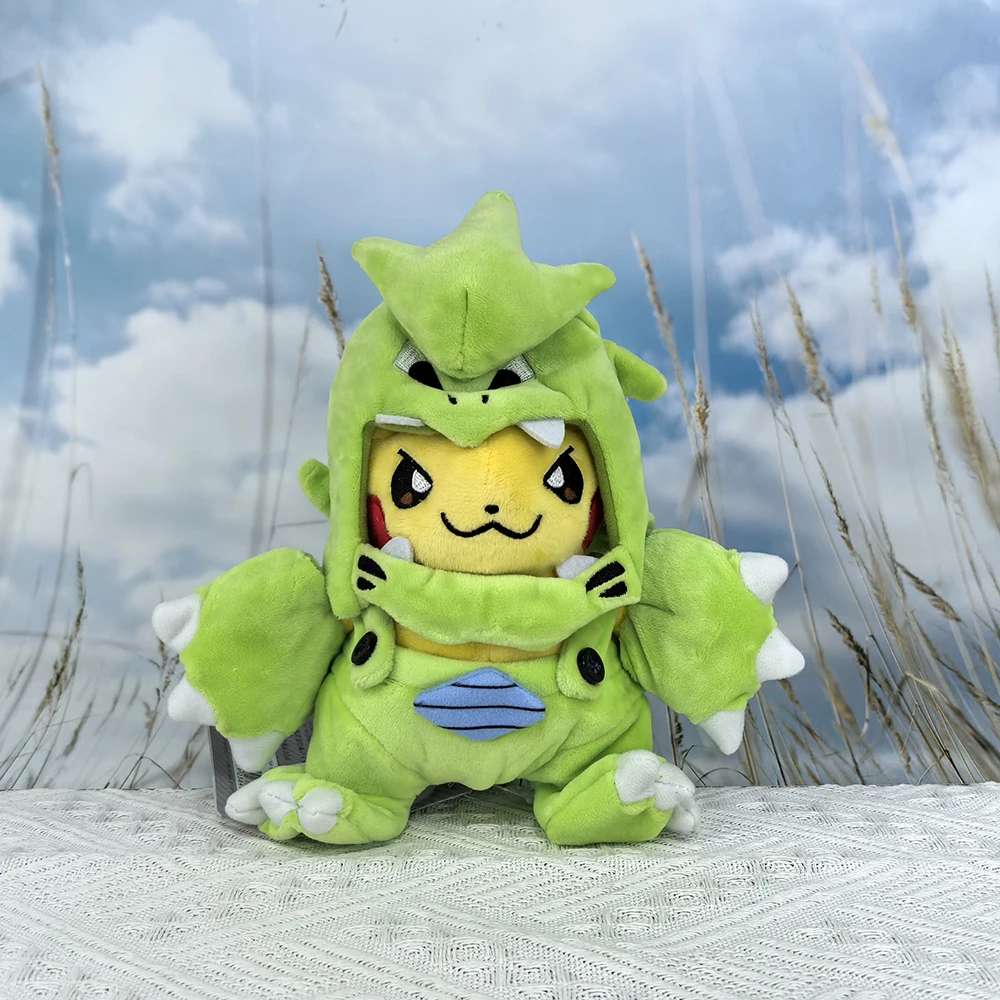 다카라 토미 포켓몬 스칼렛 바이올렛 피카츄 코스프레 티라니타르 9인치 봉제 인형, 스위치 게임 마스터 인형 검 방패 봉제 동물 인형