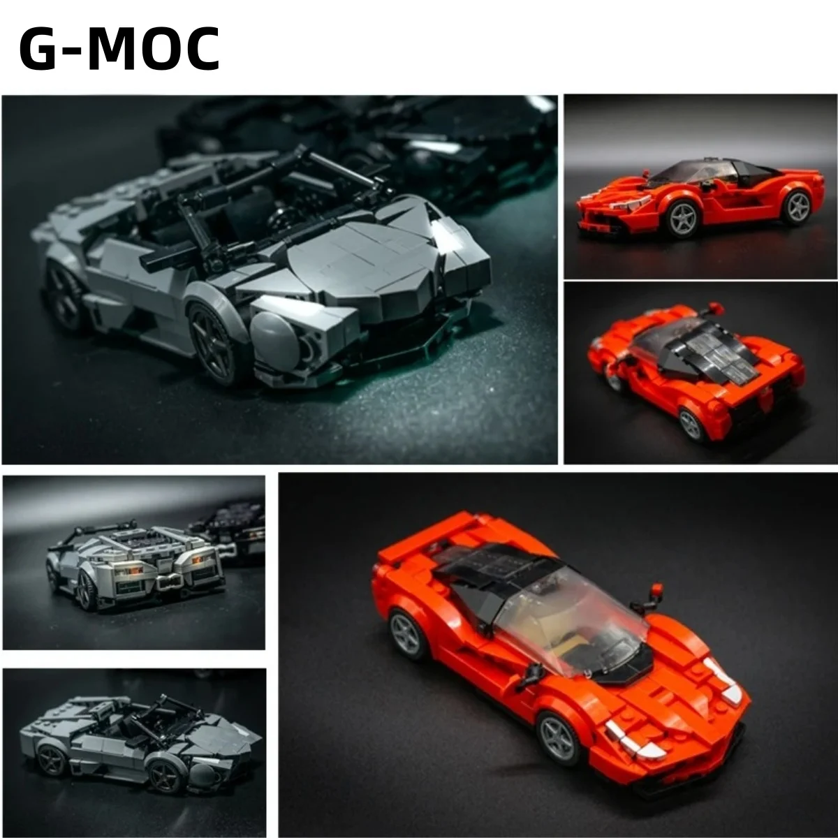 G-MOC Buildings Blocks 93967 96482 Lamborghinial Ferraried Laferraried Supercar Model Assembly Bricks DIY Kis Toys Gift