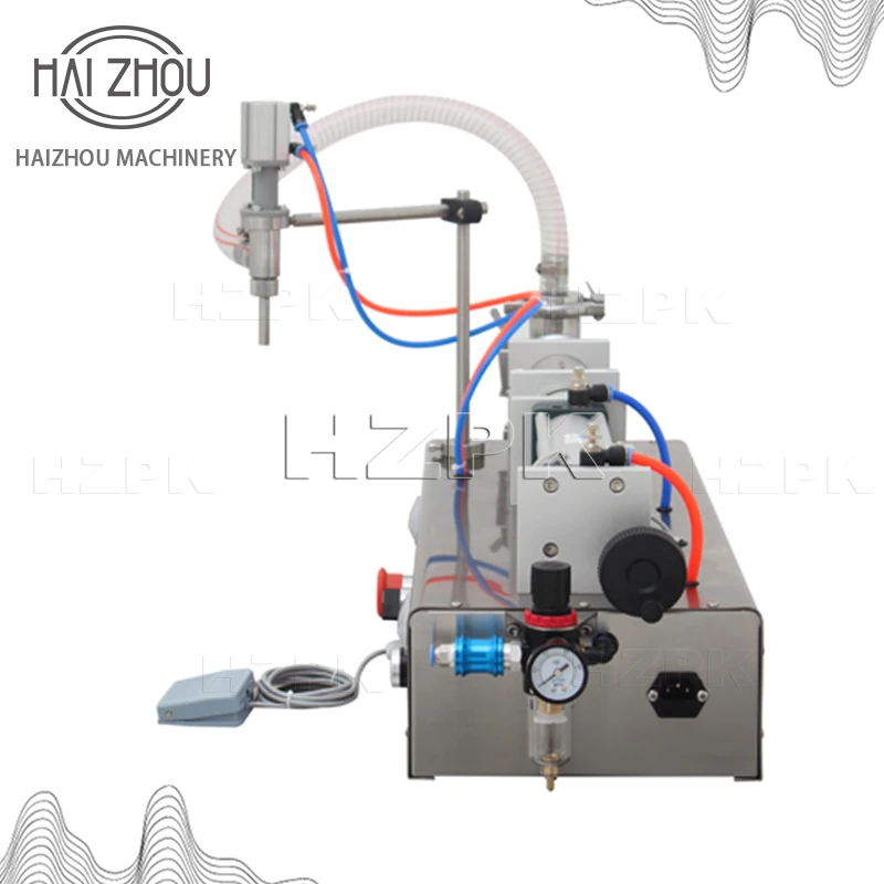 HZPK Liquid Filling Machine Piston Filler Oil Pneumatic Shampoo Gel Honey Milk Juice Liquid Soap Filling Machine G1WYD1000