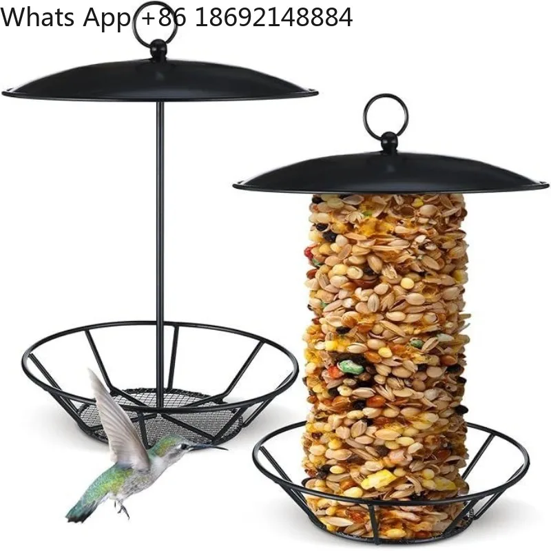 

Cylinder Large Lid Bird Seed Feeder Hanging Outdoor Yard Hummingbird Squirrel