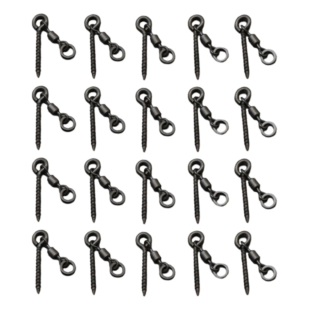 

20pcs Carp Fishing Screws With D-Rig Swivel Ring For Piercing And Holding 21mm,26mm,35mm Fishing Lures Tool Accessories