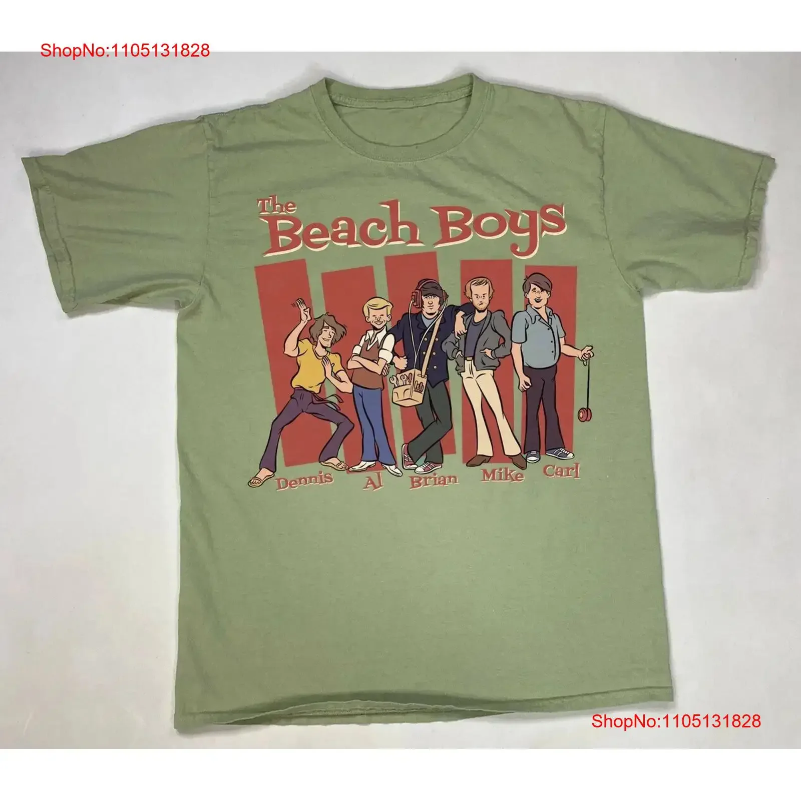 

Trend BEACH BOYS band members military green hoT T Shirt gift funny BT1538 vintage Washed graphic Breathable Casual Stylish