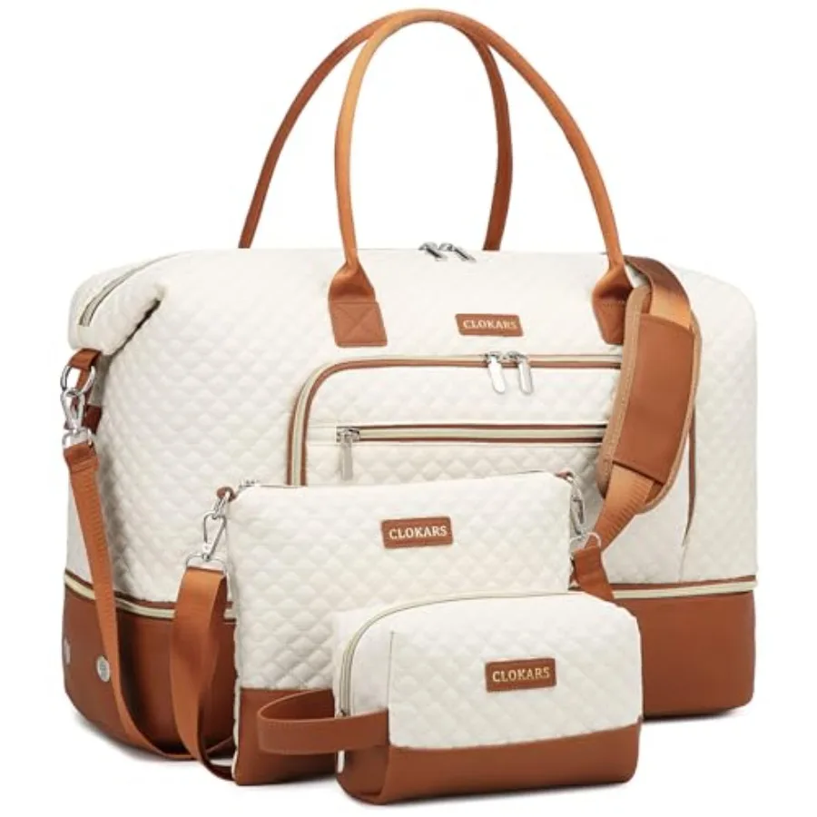 

Weekender Bags for Women, Travel Tote Duffle Bag Carry On Overnight Bag with Cosmetics Bag and Crossbody Purse for Gym Hospital