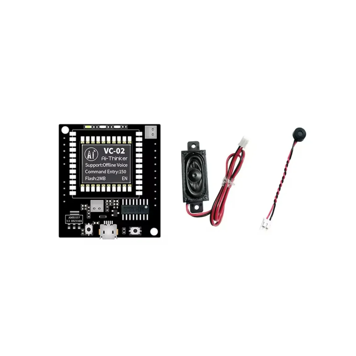 Anxinke AI - Enabled Offline Voice Module - VC - 02 - Kit Dev Board for Offline Voice Recognition & Control