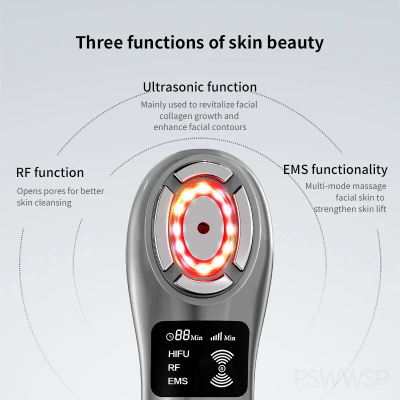 Home SPA Face Chin Neck Eye Anti Wrinkle Lifting Facial Massager Mini Machine Ultrasonic EMS Skin Tightening Device