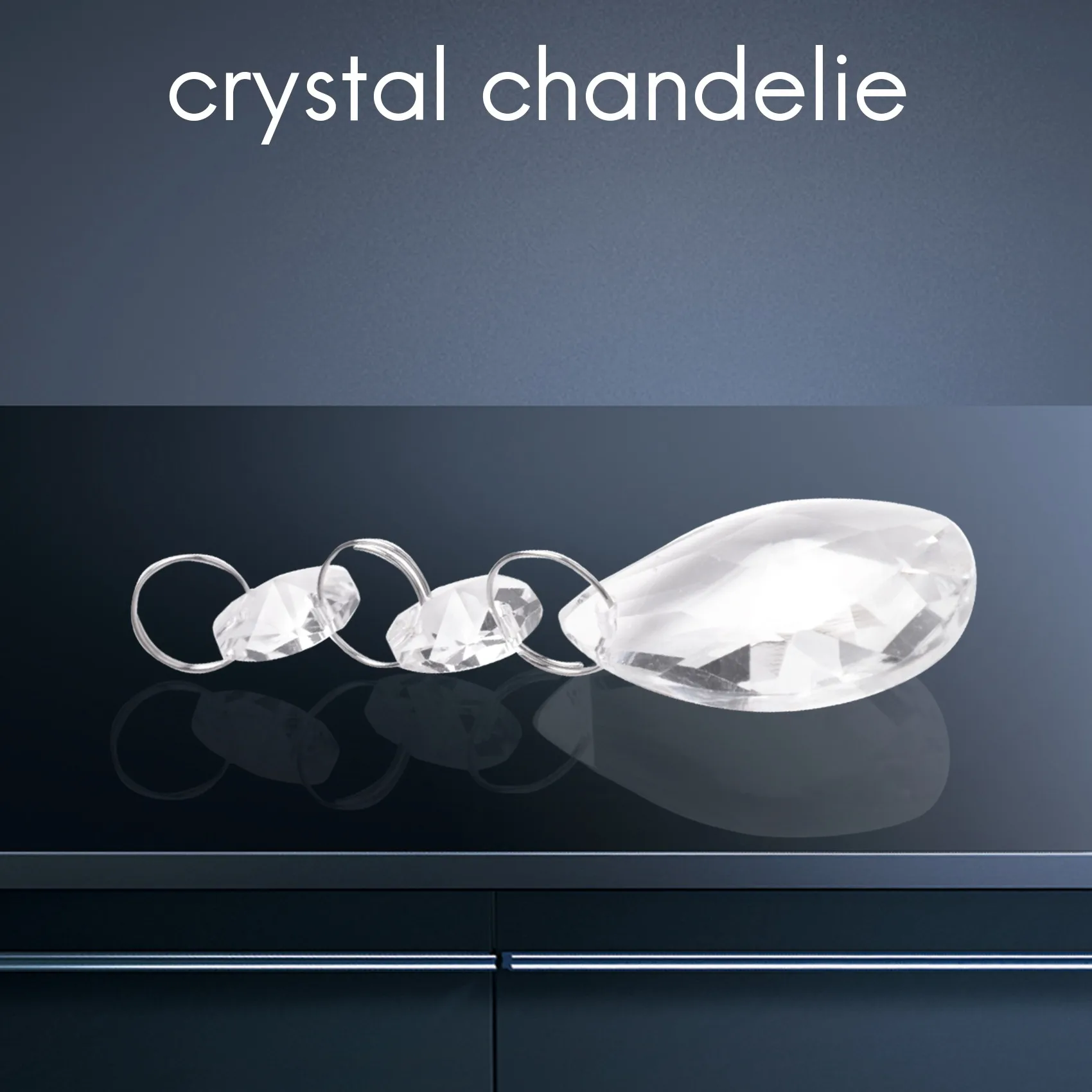 Abjs 20 peças de cristais de lustre, pingentes de lustre de cristal em forma de lágrima transparente, contas de peças, cristais pendurados para lustres (38mm, pulga