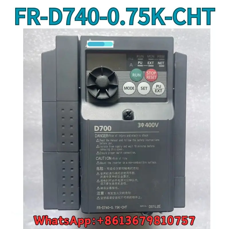 

Used Frequency converter FR-D740-0.75K-CHT 0.75KW test OK Fast Shipping