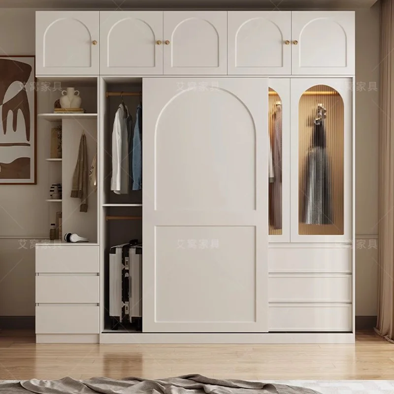 Modern Simple White Wardrobes Display Clothes Storage Bedroom Organizer Cabinets Room Nordic Armario De Ropa Salon Furniture