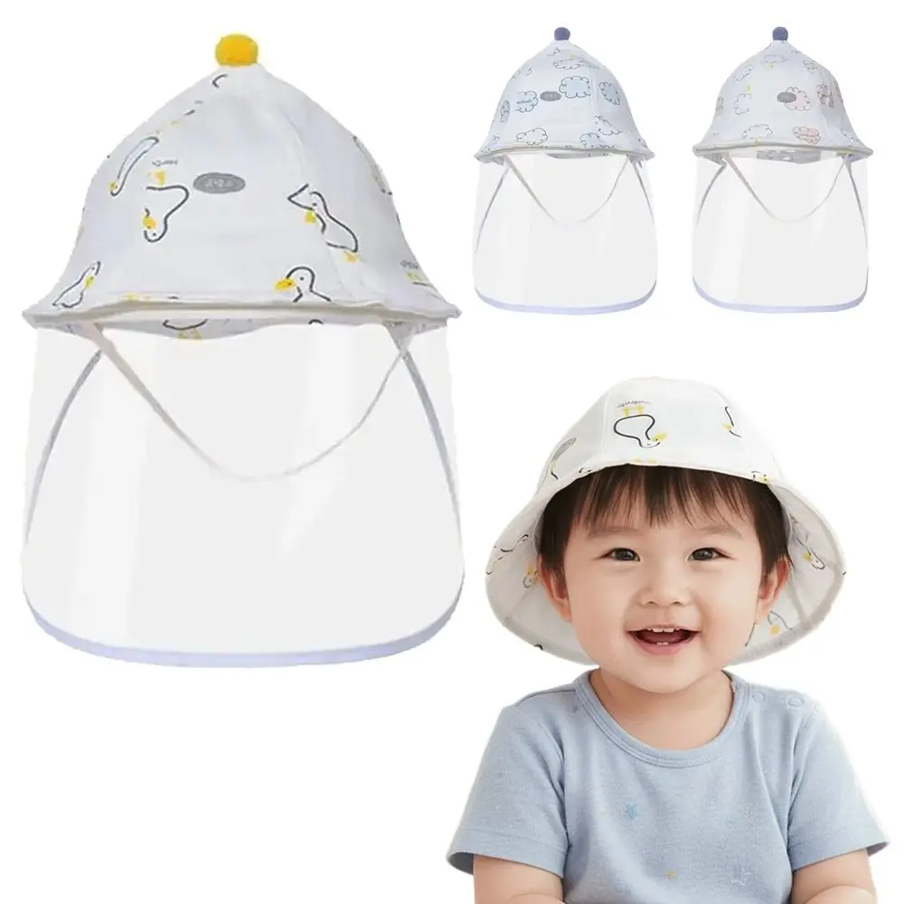

Anti-Droplet Baby Fisherman Cap Breathable Fabric Cotton Newborn Protective Hat Sun Protection Protective Kids Face Mask Hat