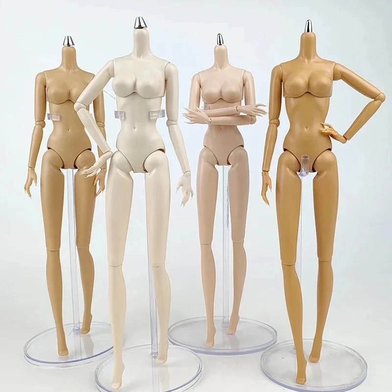 1/6 Supermodelo Nude Action Figure Pelle nera/bianca Collo regolabile Solidi 29 cm Giunti Mobili Accessori per il corpo della bambola nuda