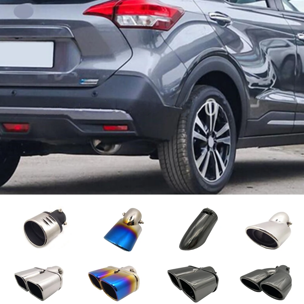 

Стайлинг крышки из нержавеющей стали, глушитель для выпускного отверстия трубы, специальный выхлопной наконечник для Nissan Kicks 2017 2018 2019 2020 2021 2022 2023