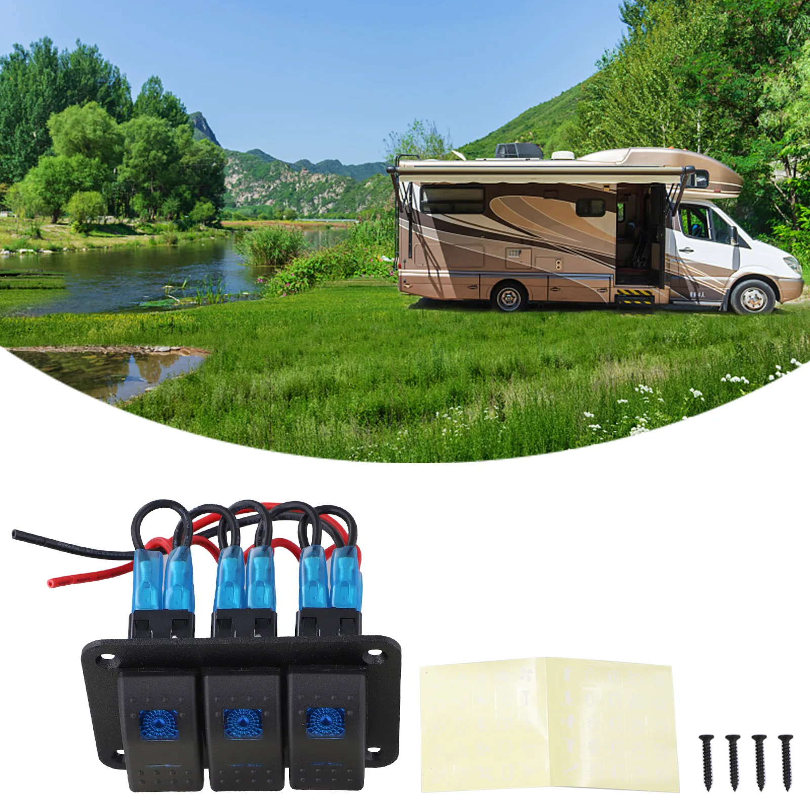 

Customizable Layout Car Switch Panel Low-Light Conditions 11*11*7 Easy Installation Multiple Functions Control