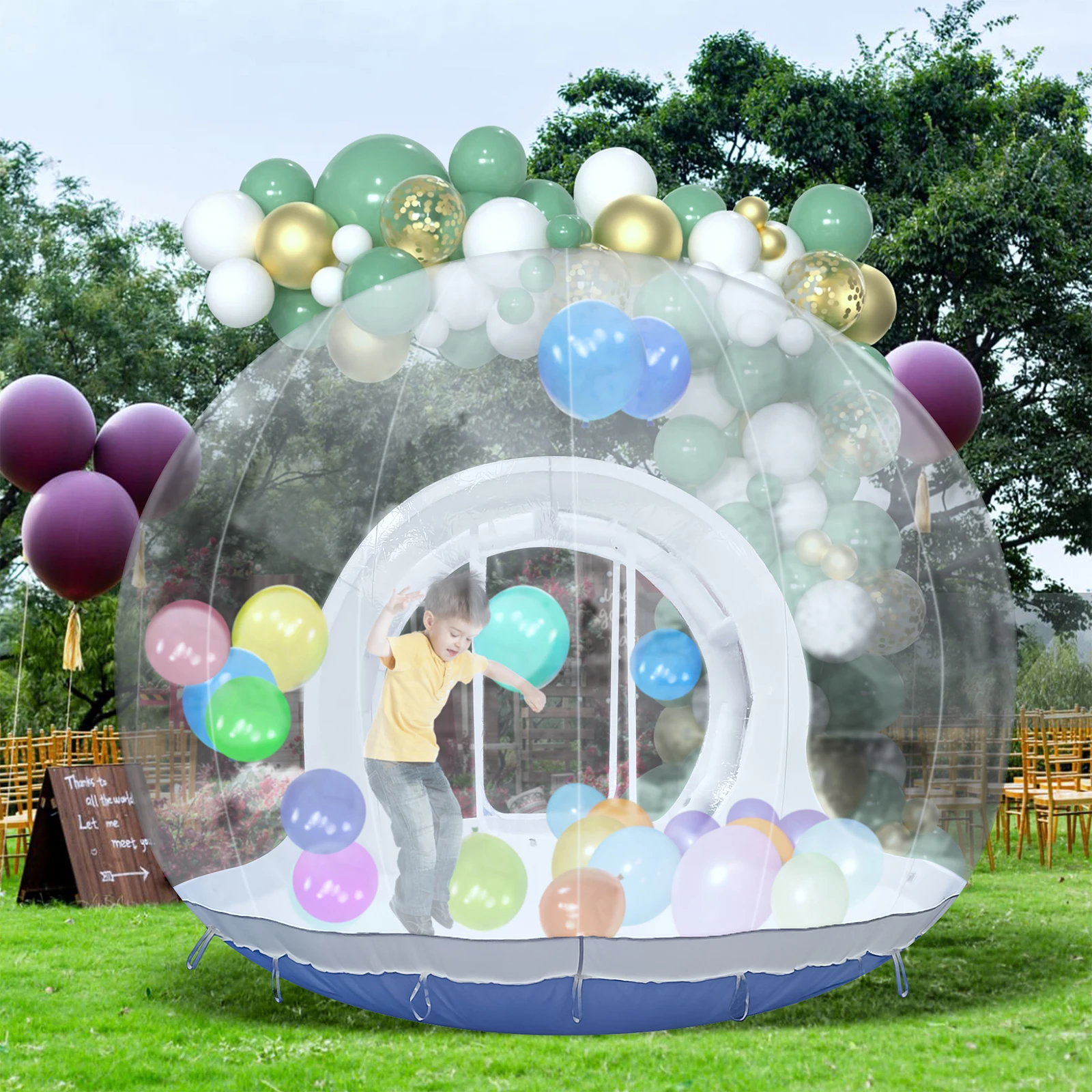 Nadmuchiwany dom z bąbelkami PVC 3M 10FT Nadmuchiwane zabawki dla dzieci Zamek komercyjny na zewnątrz z dmuchawą powietrza 1100W 100 balonów
