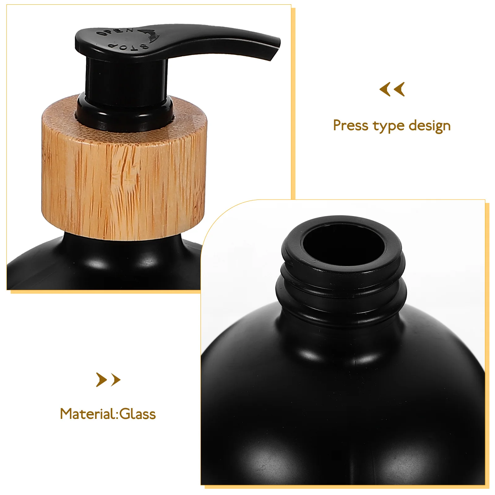 

1pc Refillable Glass Soap Dispenser Bottle Hand Lotion Shampoo Pump Container Home Bathroom Kitchen Use Liquid Container