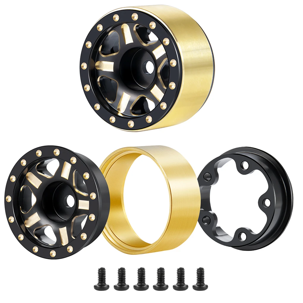 

4PCS Brass Beadlock Wheel Rims Counterweight Hubs for Axial SCX24 TRX4M FCX24 AXI24 1/24 1/18 RC Crawler Upgrade Parts