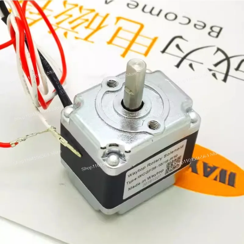 WCGF38 Small Square Rotary Solenoid, 90° Bi-Directional Self-Latching Holding Electromagnet DC 24V for Optical Shutter Actuator