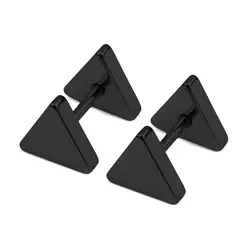 Steel Silver Color Metal Unisex Punk Triangle Screw Back Stud Earrings For Women Men Earring Jewelry Boy Girl Party Orecchini