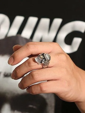 

WEIER Retro Clown Ring Adjustable Skeleton Head Index Finger Ring for Men And Women out Fashion Jewelry Silver 925