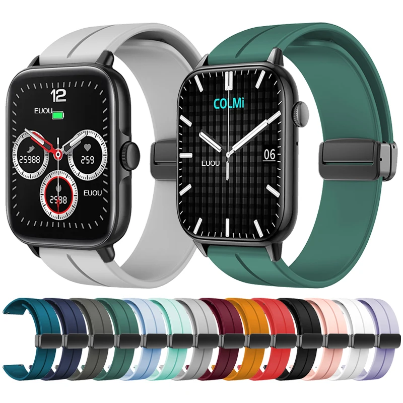 

Magnetic Folding Buckle Silicone Strap For COLMI C60 C61 Replacement Watch Band For COLMI P28 Plus P8 Max Watchband Bracelet