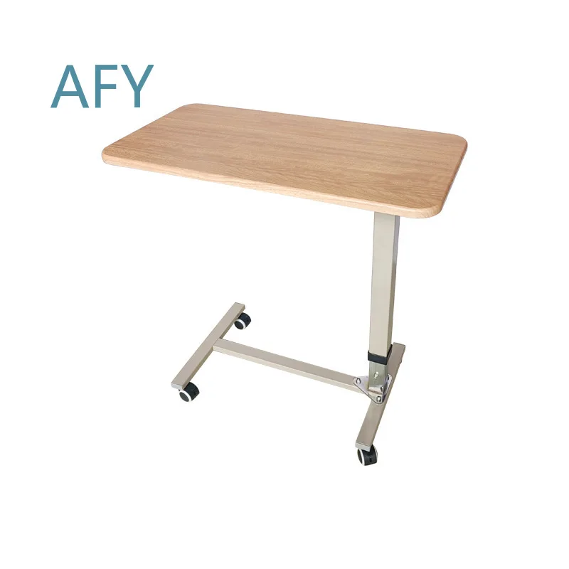 Hydraulic Adjustable Overbed Bedside Table with Wheels 25 KG Capacity for Hospital Home Use Elderly Disability Equipment for