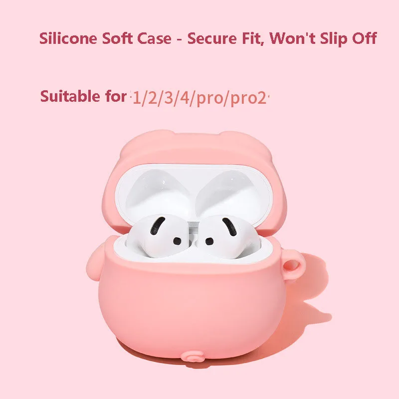 حافظة حماية بلوتوث لطيفة على شكل خنزير لأجهزة AirPods 4th اللاسلكية Airpod 3 Pro 2 1 3rd ملحقات غطاء سماعات الأذن