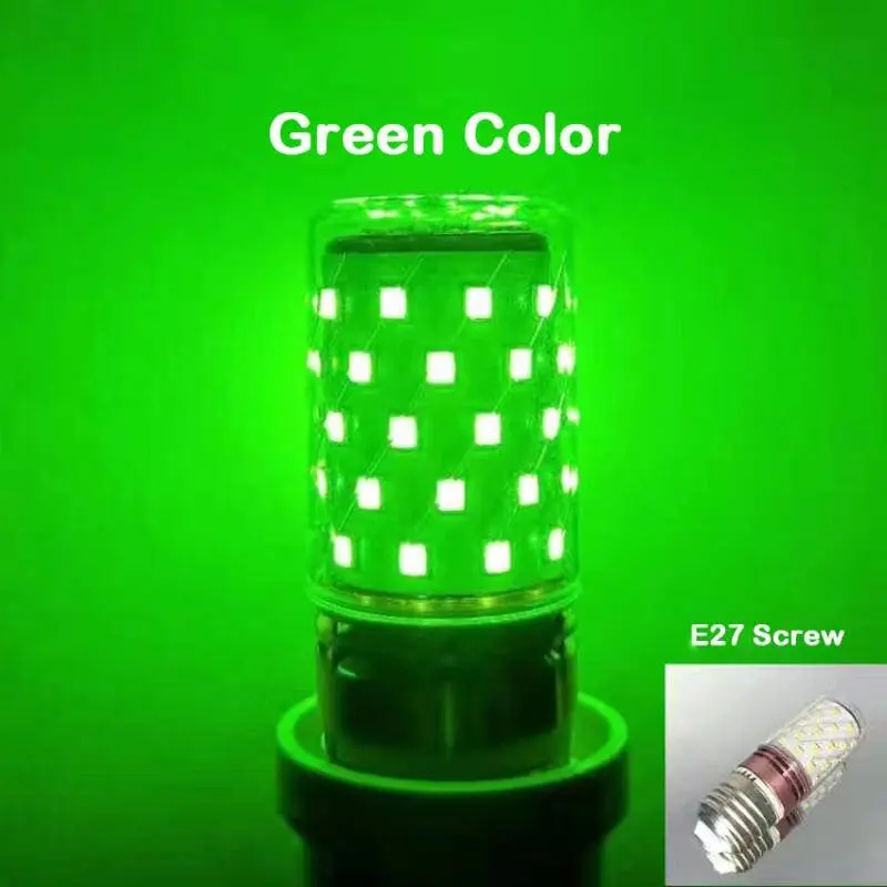 Bulb E27 LED Colorful Corn Bulb 12W Pink Red Blue Green Purple Golden 7Colors Lamp AC 220V Bulb Chandelier Decoration