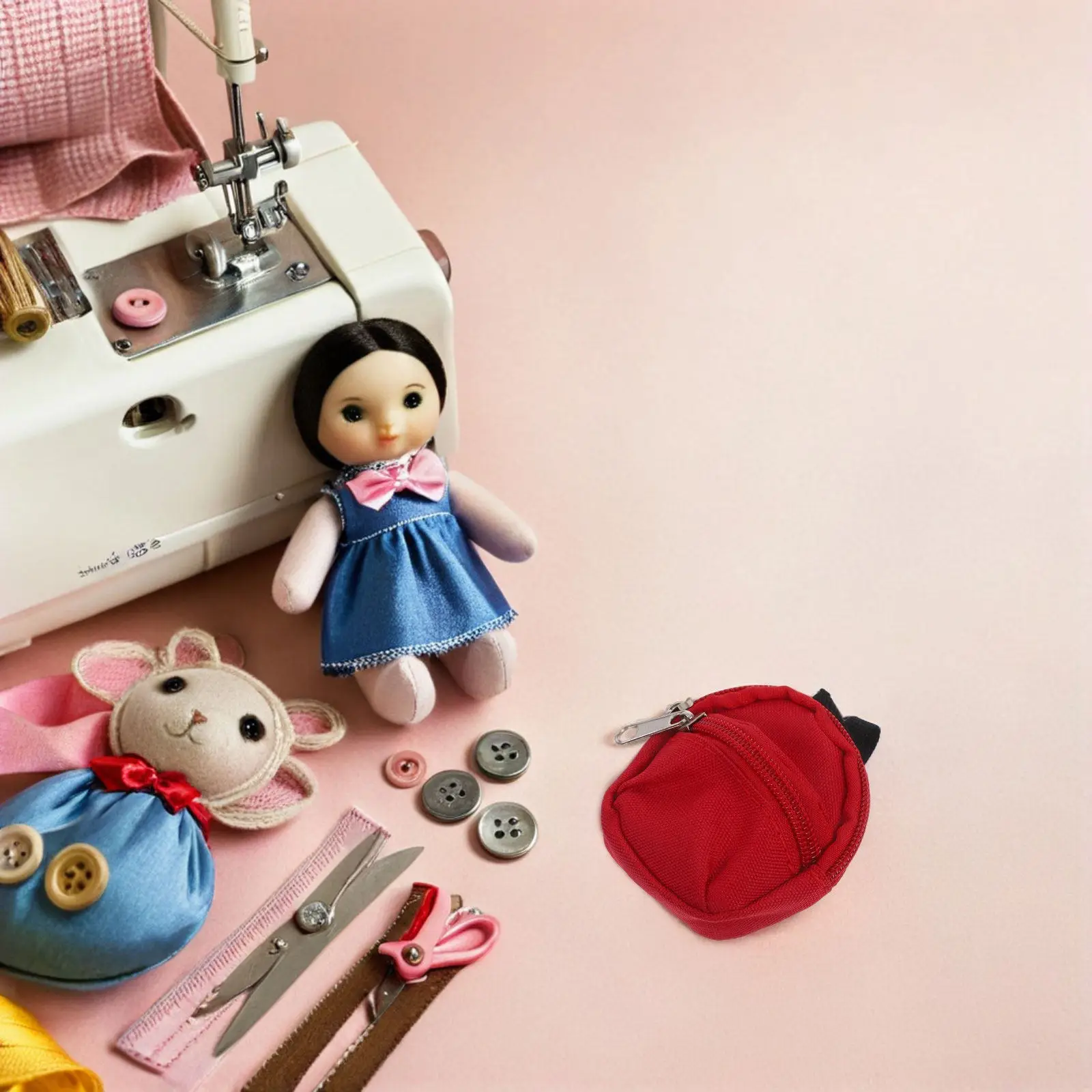 

3Pcs Mini Backpack Keychain Colorful Zipper School Bag Organizer Pretend Play Dollhouse Carry Storage and Photography Prop