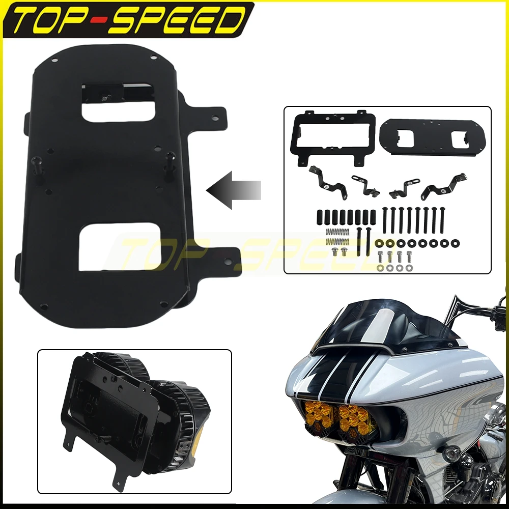 

Motorcycle LP6 Dual Headlight Mount Head Light Bracket Kit For Harley Touring Road Glide FLTR FLTRSE FLTRU FLTRXS FLTRXSE 15-23