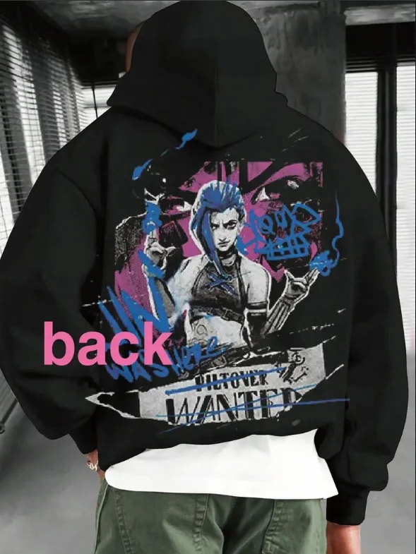 Hot Anime Arcane League Jinx Graphic 3D Print Hoodies Sweatshirt Men Women Tracksuit Pullover Harajuku Y2k Hoodie Men's Clothing