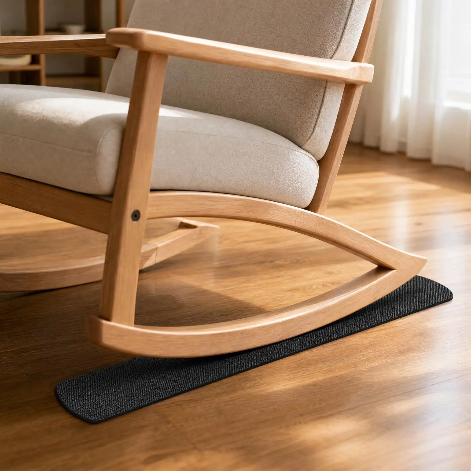 2 Pieces Rubber Furniture Floor-Protection Strip Scratch-Resistant Non-Slip Furniture Strip with Textured Surface Low-Profile