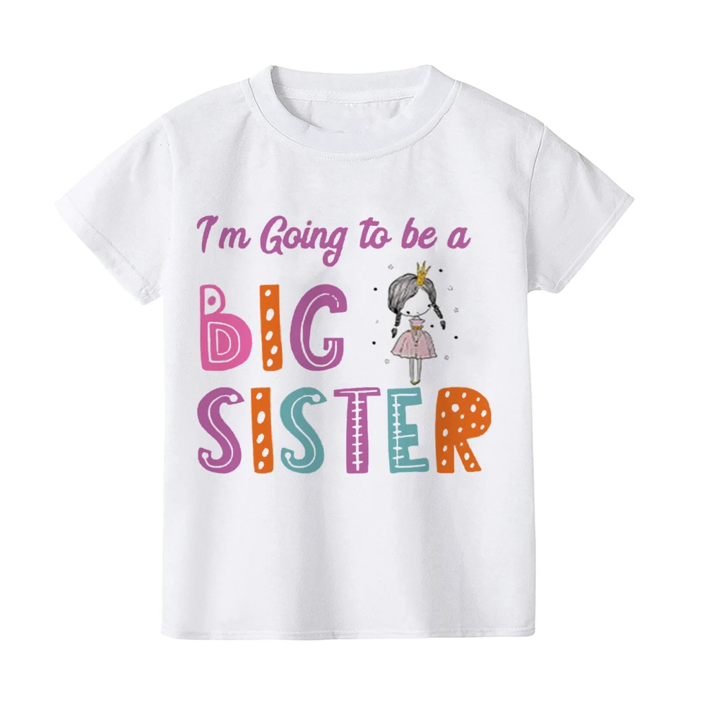 Camiseta I'm Go To Be A Big Sister, anuncio de bebé, ropa para hermanos y hermanos, Tops, camisa de arcoíris para niños pequeños, ropa para niñas y niños