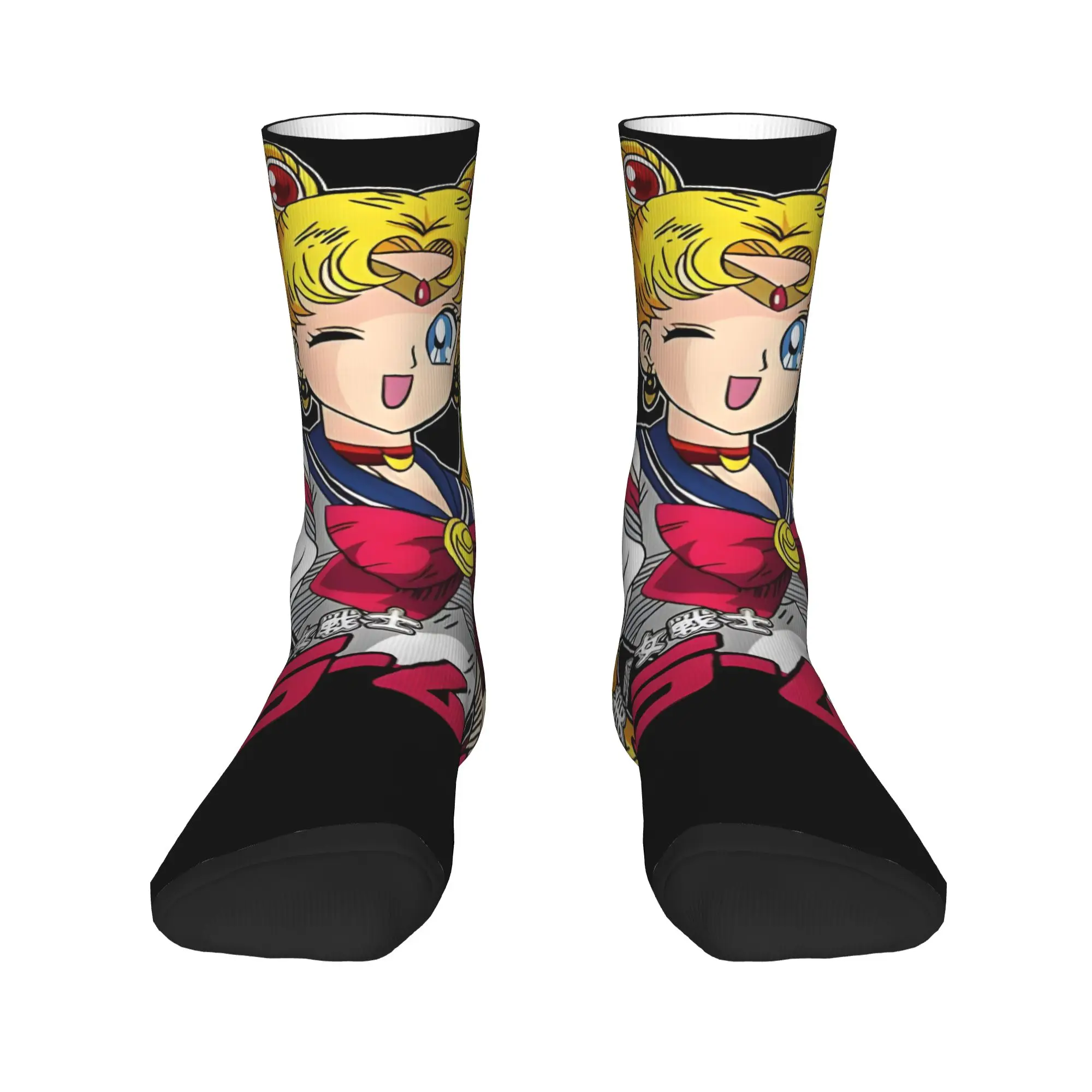 

Funny Sock Bandai Sailor Moon Usagi Tsukino Rock Seamless Pattern Printed Men Crew Socks Casual Men's Socks