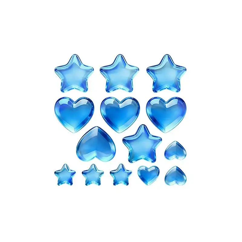 【YA】Removable Glow in the Dark Toilet Sticker Blue Stars Hearts Self Adhesive Luminous Bathroom Decor for Night Guidance