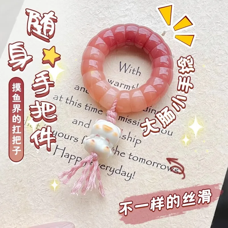 Pig Intestine Root Bracelet Chestnut Powder Light Luxury Handheld Piece Bodhi Hand Twist Plaything Buddhist Beads