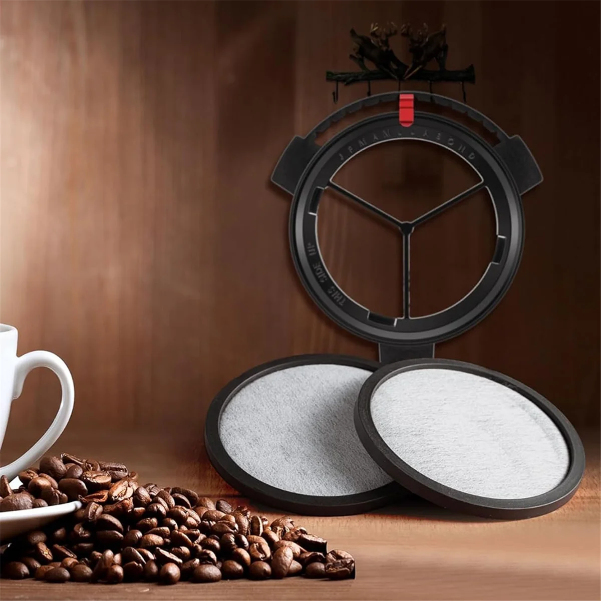 Conjunto de filtragem de cafeteira de substituição, 24 peças, disco de filtro com moldura compatível com fabricantes e cervejeiros