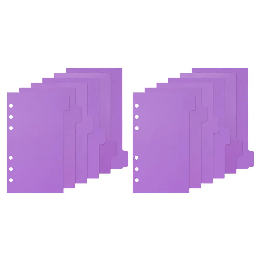 

2Sets A6 Planner Dividers 6 Hole Punch PP Material Cute Elegant Index Dividers for Binder Notebook Recipe Journal Page