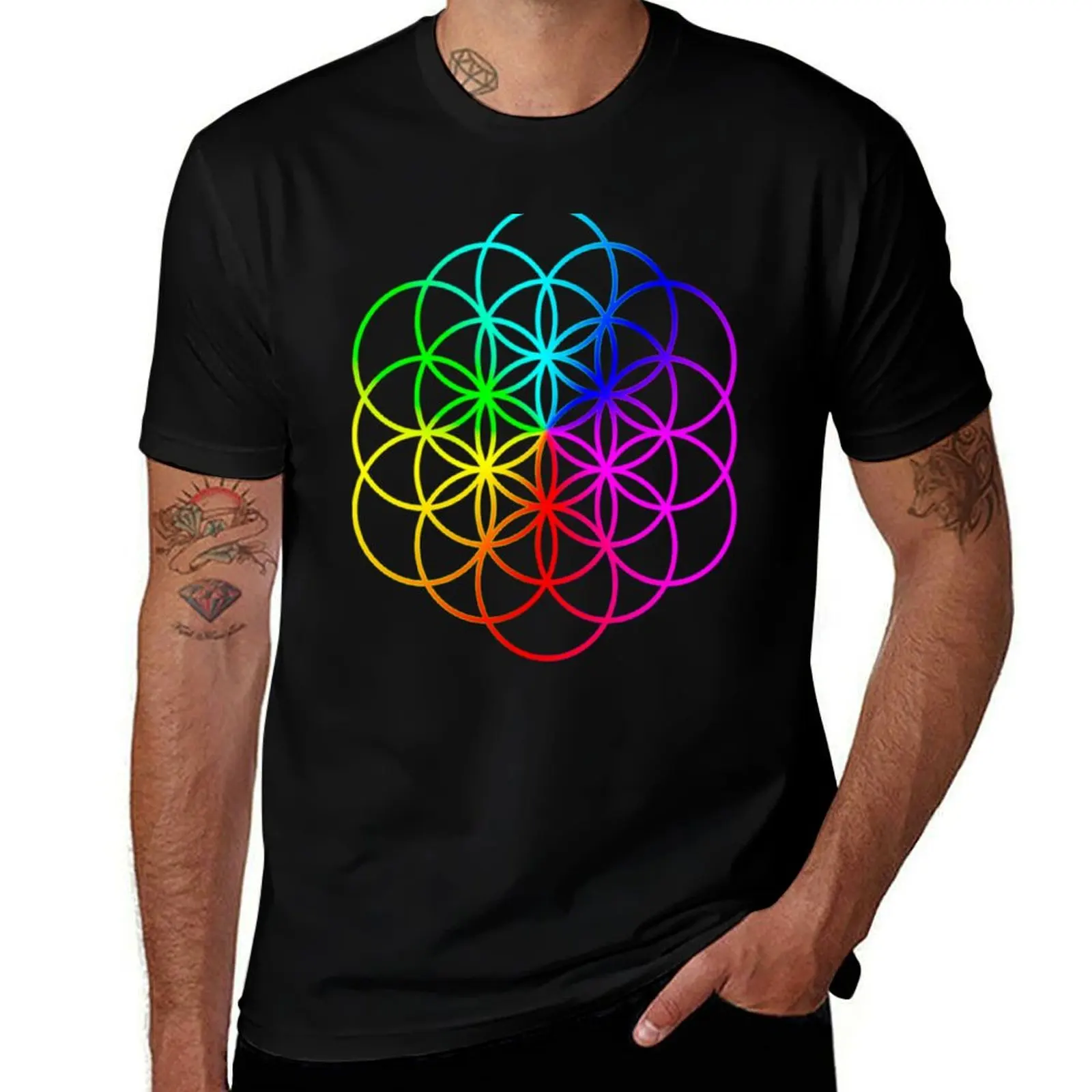 

Flower Of Life The flower of life T-Shirt t shirt man cotton t shirt for man 100 percent cotton T-Shirt