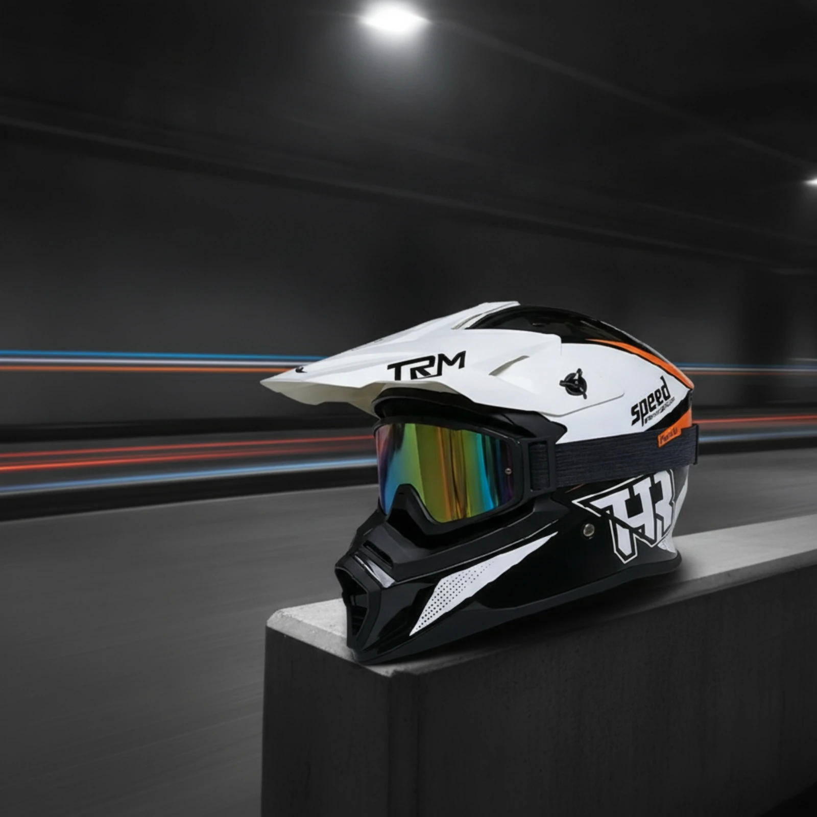 Full-Face Motorcycle Helmet Aerodynamic Full-Face Helmet Safeguarding Lightweight for Motorcyclists, Downhill Cycling, Karting